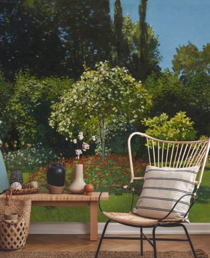 murale d'arte chiamato Lady in the Garden di Claude Monet per salotti e sale da pranzo murale d'arte chiamato Lady in the Garden di Claude Monet per salotti e sale da pranzo