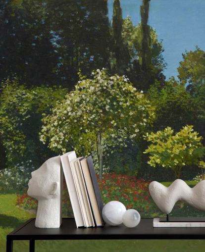 fine art wall mural called Lady in the Garden by Claude Monet for living rooms and dining rooms fine art wall mural called Lady in the Garden by Claude Monet for living rooms and dining rooms