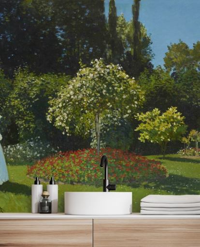 Kunstmalerei namens Lady in the Garden von Claude Monet für Wohn- und Esszimmer