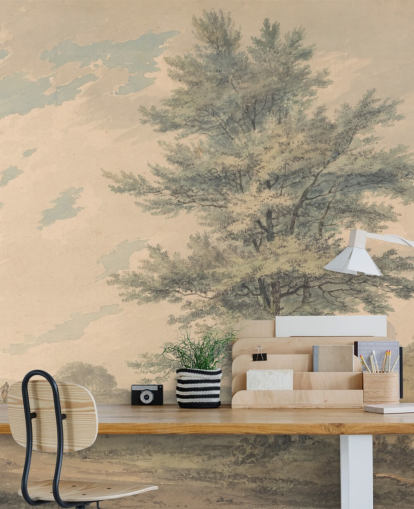 fine art wall mural called Landscape with Trees and Figures by J. M. W. Turner for living rooms and hallways
