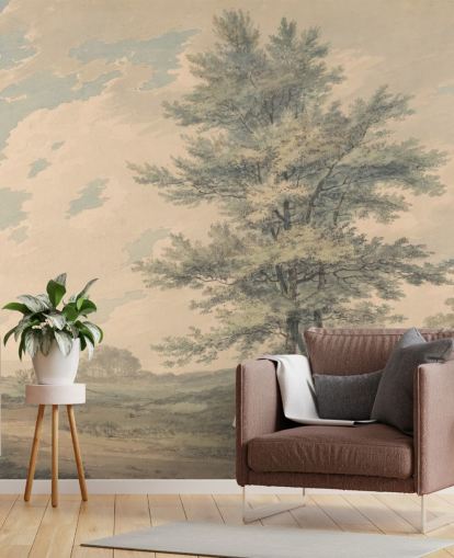 fine art wall mural called Landscape with Trees and Figures by J. M. W. Turner for living rooms and hallways fine art wall mural called Landscape with Trees and Figures by J. M. W. Turner for living rooms and hallways