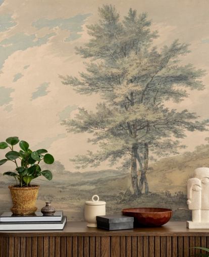mural de pared de bellas artes llamado Paisaje con árboles y figuras de J. M. W. Turner para salas de estar y pasillos mural de pared de bellas artes llamado Paisaje con árboles y figuras de J. M. W. Turner para salas de estar y pasillos