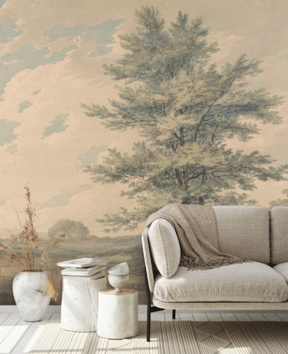 murale d'arte chiamato Paesaggio con alberi e figure di J. M. W. Turner per salotti e corridoi murale d'arte chiamato Paesaggio con alberi e figure di J. M. W. Turner per salotti e corridoi