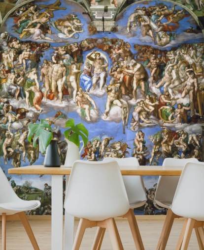 carta da parati fine art chiamata Il Giudizio Universale di Michelangelo per soffitti