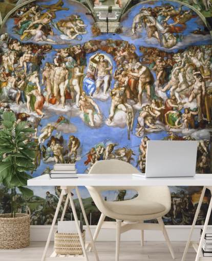 kunsttapet veggmaleri kalt The Last Judgment av Michelangelo for tak kunsttapet veggmaleri kalt The Last Judgment av Michelangelo for tak