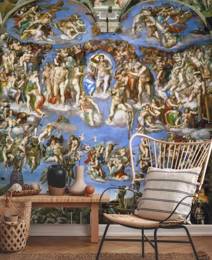 carta da parati fine art chiamata Il Giudizio Universale di Michelangelo per soffitti