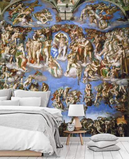 mural de papel de parede de belas artes chamado The Last Judgement de Michelangelo para tetos mural de papel de parede de belas artes chamado The Last Judgement de Michelangelo para tetos