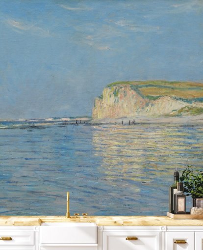 monet wall mural called Low Tide at Pourville, near Dieppe 