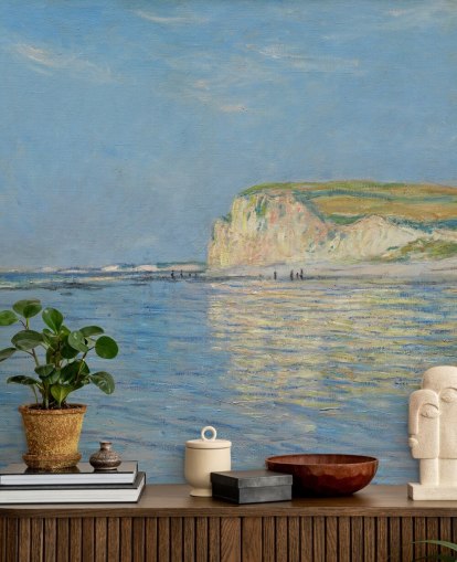 mural de parede de Monet chamado Low Tide em Pourville, perto de Dieppe mural de parede de Monet chamado Low Tide em Pourville, perto de Dieppe