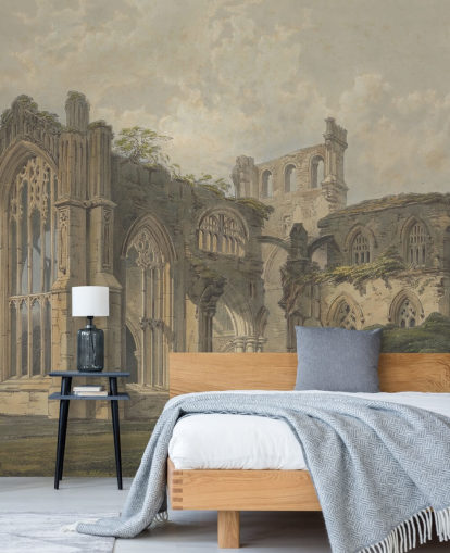 konsttapet väggmålning som heter Melrose Abbey från väst för sovrum och vardagsrum konsttapet väggmålning som heter Melrose Abbey från väst för sovrum och vardagsrum