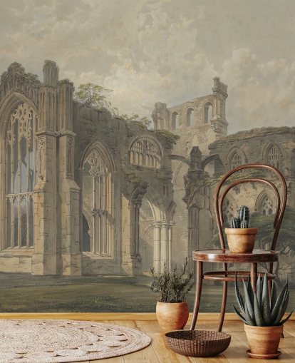 carta da parati fine art chiamata Melrose Abbey from the West per camere da letto e salotti carta da parati fine art chiamata Melrose Abbey from the West per camere da letto e salotti