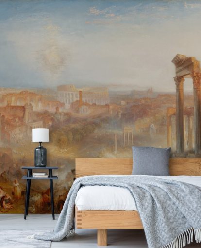 mural de papel pintado de bellas artes llamado Roma moderna - Campo Vaccino de J. M. W. Turner para dormitorios y salones