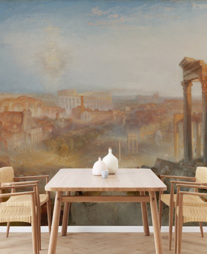 fine art wallpaper mural called Modern Rome - Campo Vaccino by J. M. W. Turner for bedrooms and lounges