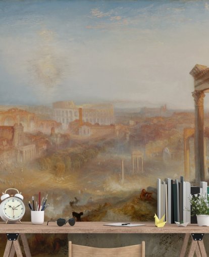 fine art wallpaper mural called Modern Rome - Campo Vaccino by J. M. W. Turner for bedrooms and lounges