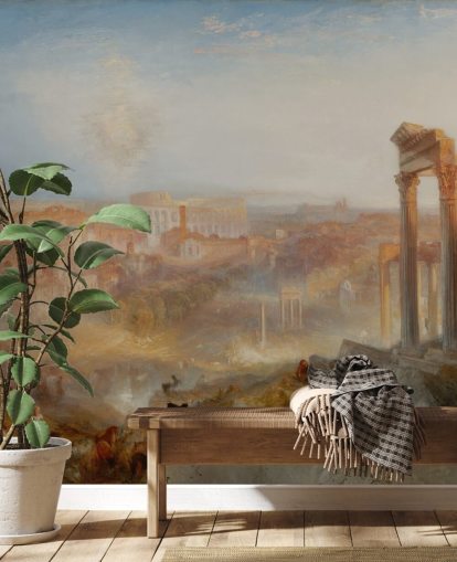 fine art wallpaper mural called Modern Rome - Campo Vaccino by J. M. W. Turner for bedrooms and lounges