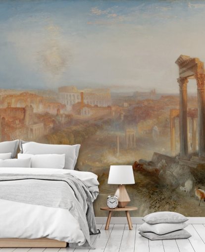 mural de papel pintado de bellas artes llamado Roma moderna - Campo Vaccino de J. M. W. Turner para dormitorios y salones