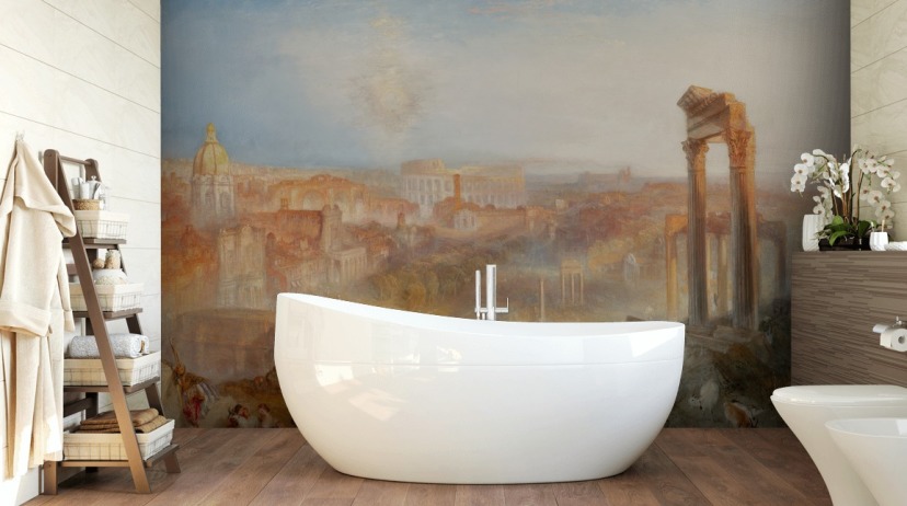 fine art wallpaper mural called Modern Rome - Campo Vaccino by J. M. W. Turner for bedrooms and lounges