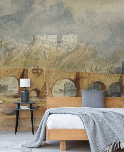 art wall mural called The Moselle Bridge at Coblenz by J. M. W. Turner for bedrooms, living rooms and home offices