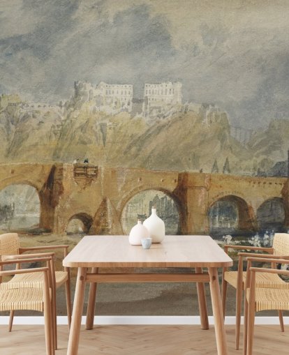 Konstväggmålning Moselbron i Coblenz av J. M. W. Turner för sovrum, vardagsrum och hemmakontor Konstväggmålning Moselbron i Coblenz av J. M. W. Turner för sovrum, vardagsrum och hemmakontor