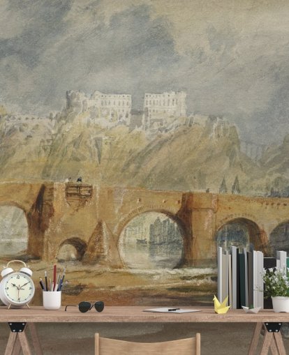 kunstveggmaleri kalt The Mosel Bridge at Coblenz av J. M. W. Turner for soverom, stuer og hjemmekontorer kunstveggmaleri kalt The Mosel Bridge at Coblenz av J. M. W. Turner for soverom, stuer og hjemmekontorer