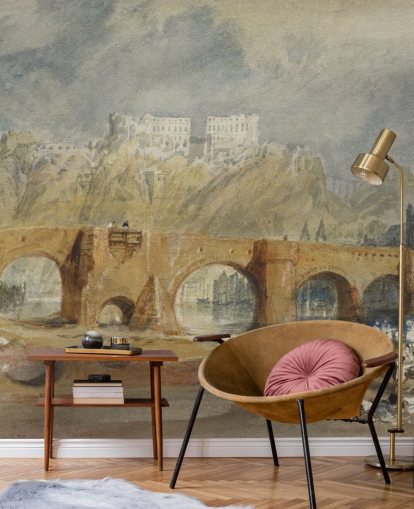murale artistico chiamato Il ponte sulla Mosella a Coblenza di J. M. W. Turner per camere da letto, salotti e uffici domestici murale artistico chiamato Il ponte sulla Mosella a Coblenza di J. M. W. Turner per camere da letto, salotti e uffici domestici