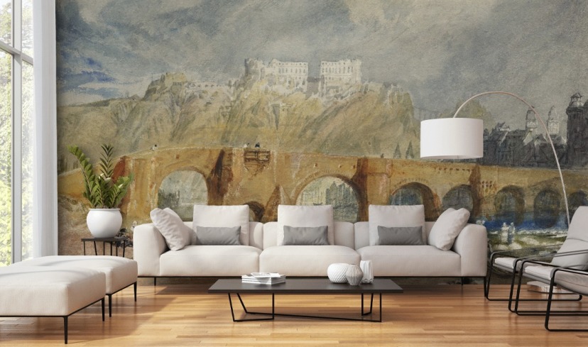 art wall mural called The Moselle Bridge at Coblenz by J. M. W. Turner for bedrooms, living rooms and home offices