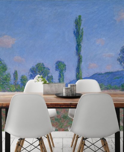 fine art wallpaper mural called Poppy Field (Giverny) by Claude Monet for living rooms and bedrooms