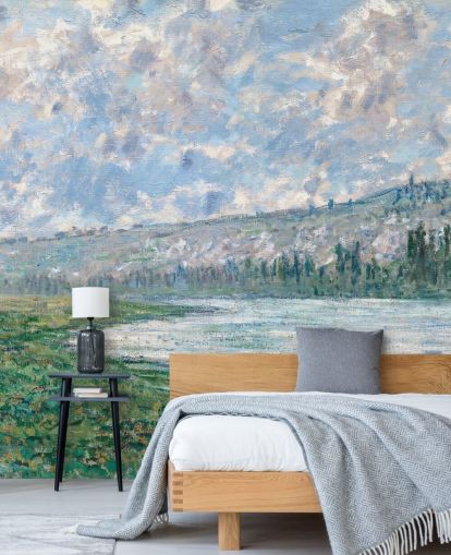 kunsttapet vægmaleri kaldet Seinen ved Vetheuil af Claude Monet
