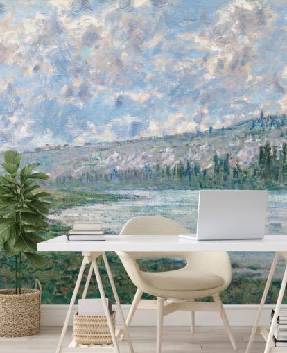 Kunsttapete mit dem Titel Die Seine bei Vetheuil von Claude Monet