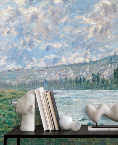 papier peint mural d'art intitulé La Seine à Vetheuil par Claude Monet