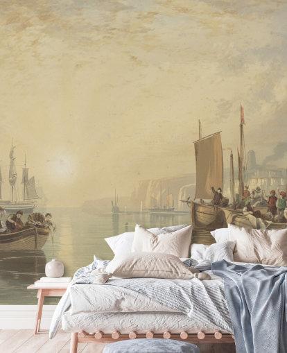 fine art wallpaper mural called Sunrise, Margate by J. M. W. Turner for bedrooms, living rooms and home offices fine art wallpaper mural called Sunrise, Margate by J. M. W. Turner for bedrooms, living rooms and home offices
