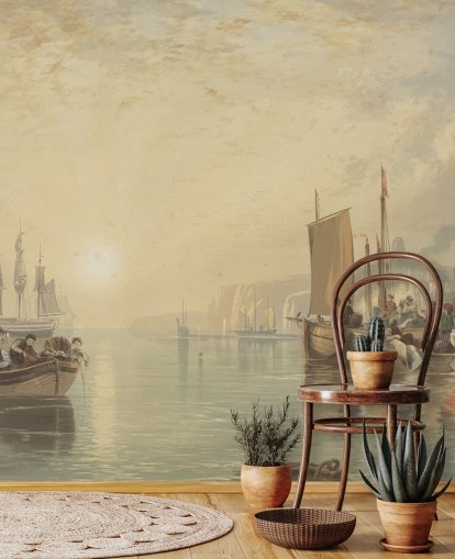 fine art wallpaper mural called Sunrise, Margate by J. M. W. Turner for bedrooms, living rooms and home offices fine art wallpaper mural called Sunrise, Margate by J. M. W. Turner for bedrooms, living rooms and home offices