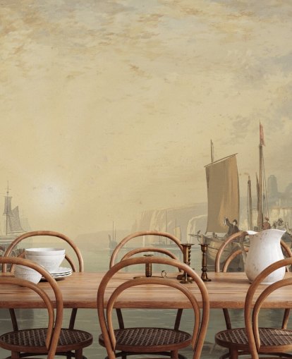 mural de papel de parede de belas artes chamado Sunrise, Margate de J. M. W. Turner para quartos, salas de estar e escritórios domésticos