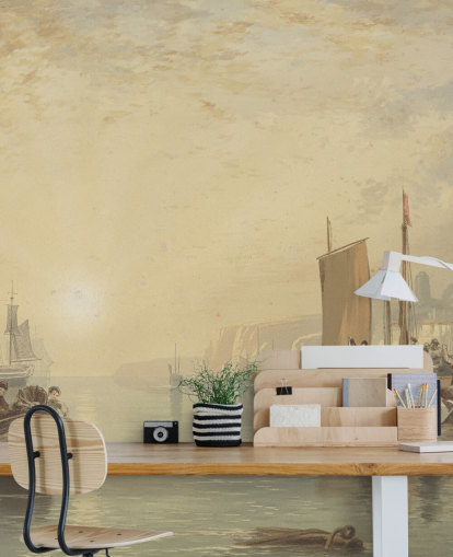 mural de papel de parede de belas artes chamado Sunrise, Margate de J. M. W. Turner para quartos, salas de estar e escritórios domésticos