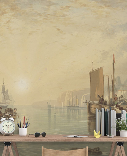 fine art wallpaper mural called Sunrise, Margate by J. M. W. Turner for bedrooms, living rooms and home offices