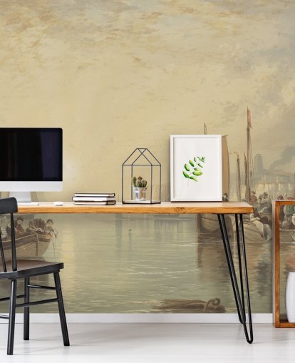 fine art wallpaper mural called Sunrise, Margate by J. M. W. Turner for bedrooms, living rooms and home offices