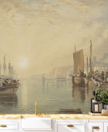 kunsttapet veggmaleri kalt Sunrise, Margate av J.M. W. Turner for soverom, stuer og hjemmekontorer