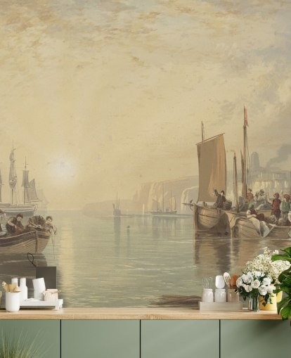 carta da parati fine art chiamata Sunrise, Margate di J. M. W. Turner per camere da letto, salotti e uffici domestici