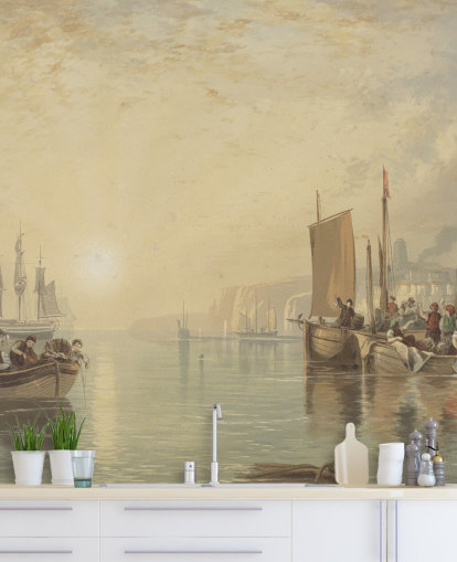 carta da parati fine art chiamata Sunrise, Margate di J. M. W. Turner per camere da letto, salotti e uffici domestici
