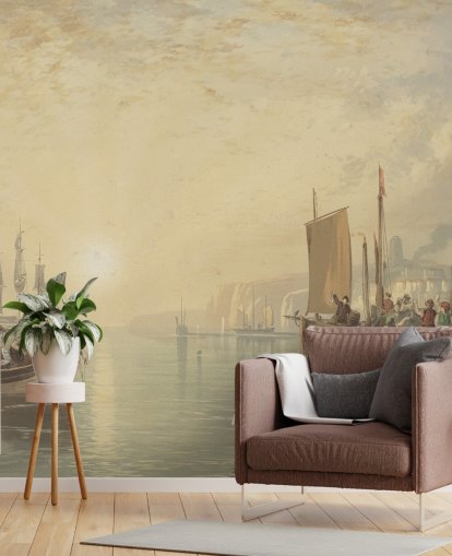 kunsttapetmaleri kaldet Sunrise, Margate af J. M. W. Turner til soveværelser, stuer og hjemmekontorer kunsttapetmaleri kaldet Sunrise, Margate af J. M. W. Turner til soveværelser, stuer og hjemmekontorer