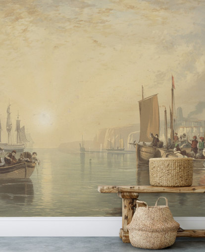 fine art wallpaper mural called Sunrise, Margate by J. M. W. Turner for bedrooms, living rooms and home offices fine art wallpaper mural called Sunrise, Margate by J. M. W. Turner for bedrooms, living rooms and home offices