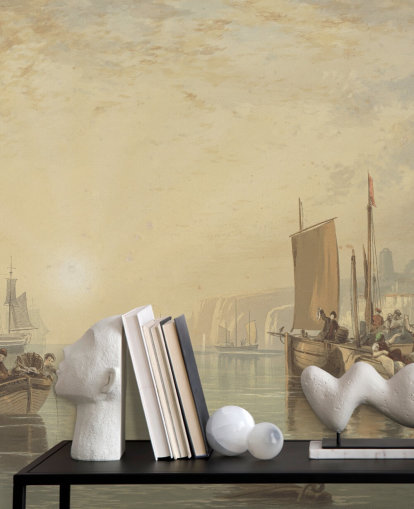 fine art behangmuurschildering genaamd Sunrise, Margate van J.M. W. Turner voor slaapkamers, woonkamers en thuiskantoren