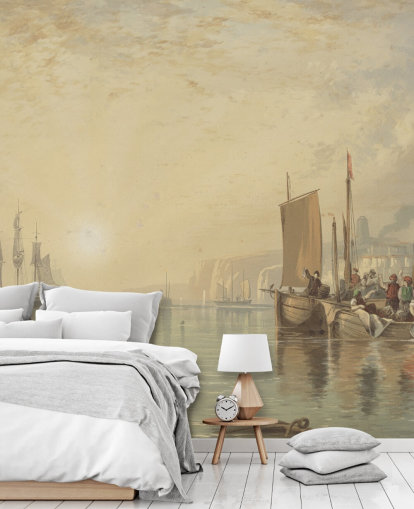fine art wallpaper mural called Sunrise, Margate by J. M. W. Turner for bedrooms, living rooms and home offices fine art wallpaper mural called Sunrise, Margate by J. M. W. Turner for bedrooms, living rooms and home offices
