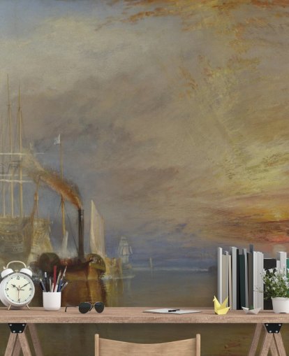 mural de papel de parede de belas artes chamado The Fighting Temeraire de J. M. W. Turner mural de papel de parede de belas artes chamado The Fighting Temeraire de J. M. W. Turner