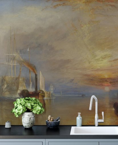 mural de papel pintado de bellas artes llamado The Fighting Temeraire de J. M. W. Turner mural de papel pintado de bellas artes llamado The Fighting Temeraire de J. M. W. Turner