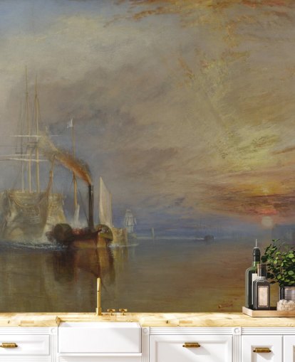 mural de papel pintado de bellas artes llamado The Fighting Temeraire de J. M. W. Turner