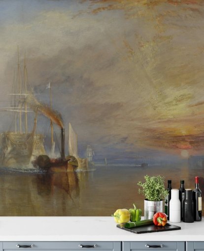 fine art wallpaper mural called The Fighting Temeraire by J. M. W. Turner fine art wallpaper mural called The Fighting Temeraire by J. M. W. Turner