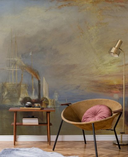 mural de papel de parede de belas artes chamado The Fighting Temeraire de J. M. W. Turner mural de papel de parede de belas artes chamado The Fighting Temeraire de J. M. W. Turner