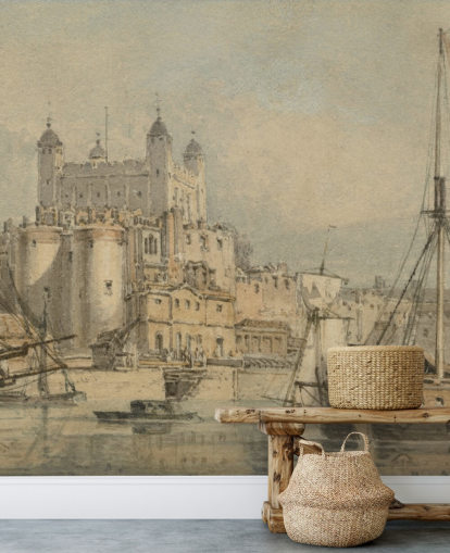 Kunsttapete mit dem Titel The Tower of London von J. M. W. Turner für Schlafzimmer und Heimbüros