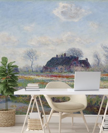 monet tapetmaleri kaldet Tulip Fields at Sassenheim af Claude Monet til soveværelser og lounger